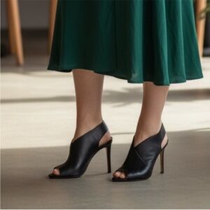 Jessica Black Open-Toe Heels